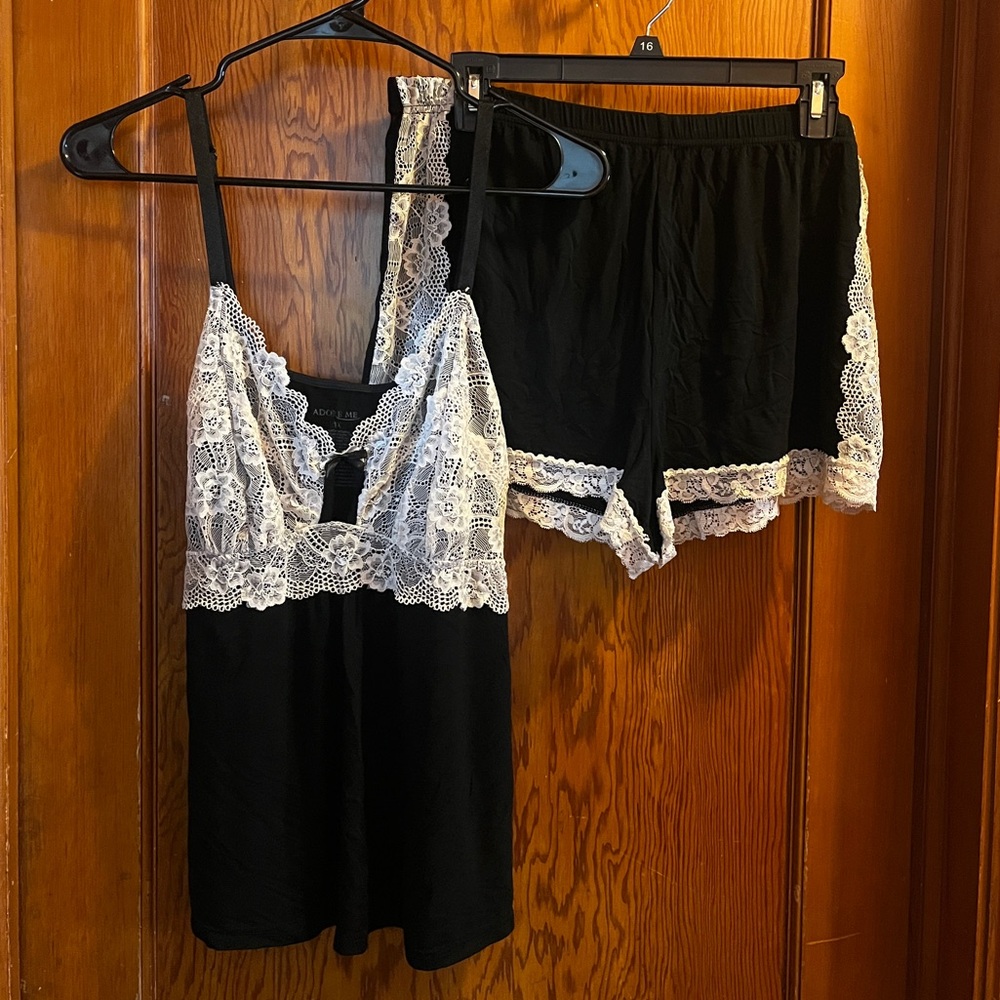 Adore Me Black/Cream Lounge Wear Size 1X
